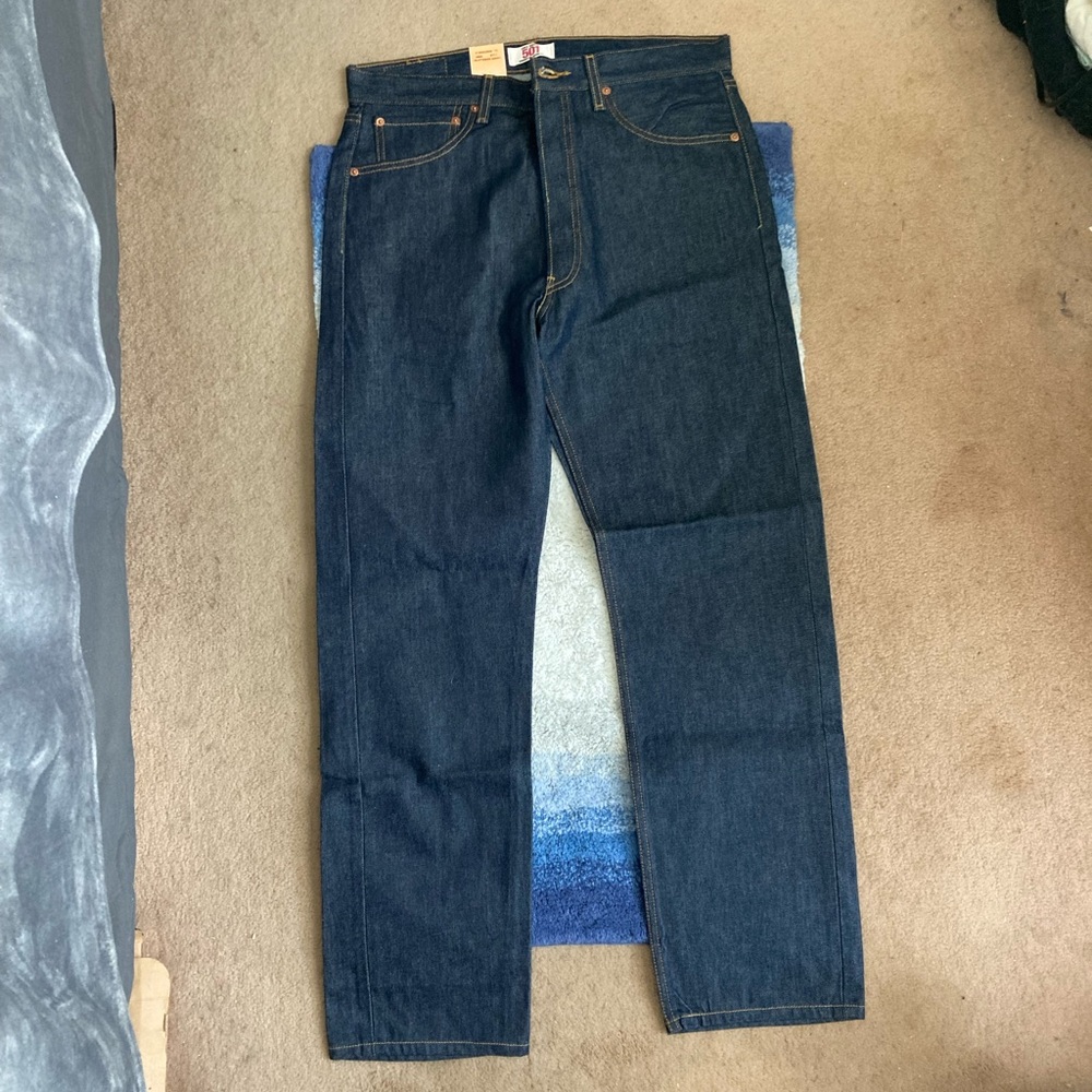 Levi 501 Original Straight Leg Button-Fly Shrink-to-Fit Jeans